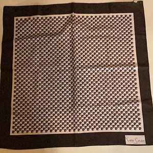 Vintage 70’s Pierre Cardin chocolate cream signature logo polyester scarf